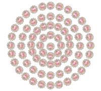 PATIKIL 100 Pcs à Coudre Strass Cristaux 10mm 2 Couches Coudre Tournesol Fleur Griffes Strass Cristaux Verre Gems Base Métallique pour Robe Mariée Vêtements Artisanat Décoration, Rose