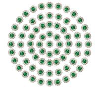 PATIKIL 100 Pcs à Coudre Strass Cristaux 10mm 2 Couches Couture Tournesol Fleur Griffes Strass Cristaux Verre Gems Base Métallique pour Robe Mariée Vêtements Décoration, Vert Foncé