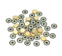 PATIKIL 100 Pcs à Coudre Strass Cristaux 14mm, 3 Couches à Coudre Fleur Griffes Strass Verre Gems Base Métallique pour Décoration Vêtements, Robes, Ceintures, Vert Foncé