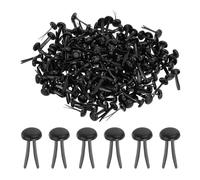PATIKIL 100 Pcs Attaches Rapides en Laiton pour Papier Broches Divisées Pastel Mini Clous Métalliques à Tête Ronde Plaqués pour l'Artisanat, le Scrapbooking DIY, Noir, 8 x 15 mm
