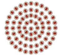 PATIKIL 100 Pcs Cristaux à Coudre Strass 10mm 2 Couches Couture Tournesol Fleur Griffes Cristaux Verre Base Métallique pour Robe Mariée Vêtements Décoration Artisanale, Rouge