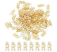 PATIKIL 100 Pcs Lettre Charm Pendentif Alphabet Initial En Vrac Or Clair | Mignon DIY Pour Fabrication De Bijoux Bracelets Boucles D'oreilles Colliers Porte-Cles Artisanat, Lettre R