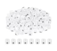 PATIKIL 100 Pcs Marqueurs De Cintres, Numéro 36 Étiquette Adaptée pour Tige De 3mm, Clips De Cintre pour Marquage De Taille De Vêtements, Étiquettes De Codage Couleur pour Cintres, Blanc