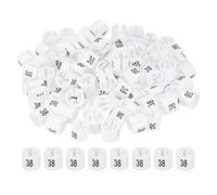PATIKIL 100 Pcs Marqueurs pour Cintres, Numéro 38 Etiquette Adaptée pour Tige De 3mm, Pinces De Cintres pour Codage Couleur des Vêtements, Blanc