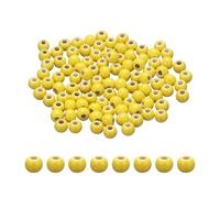 PATIKIL 100 Pcs Perles En Porcelaine, 6 mm Rondes En Céramique Faites À La Main Perles Libres Pour Bracelet Collier Boucle D'Oreille Fabrication De Bijoux DIY Artisanat, Jaune