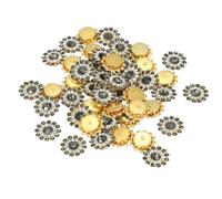PATIKIL 100 Pcs Sew On Rhinestones Crystals 14mm, 3 Layers Sewing Flower Claw Rhinestones Glass Gems Metal Base For Craft Dress Clothes Belt Decoration, Light Grey
