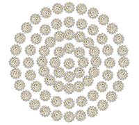 PATIKIL 100 Pcs Strass à Coudre 10mm 2 Couches Strass Forme Tournesol à Coudre Verre Sur Base Métallique pour Robe Mariée Vêtements Décoration d'Artisanat, Blanc