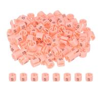 PATIKIL 100 pièces de marqueurs pour cintres, étiquettes Taille S adaptées aux tiges de 3 mm, Clips colorés pour cintres, Codage Couleur pour vêtements, Rose
