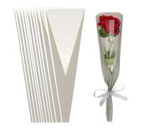 PATIKIL 100 Sachets D'Emballage Pour FleursManches D'Emballage Florales Grises Avec Rubans Bord Doré Pour Bouquets Mariage Anniversaire Diplôme Anniversaire Cadeau17.7"x4.7"x1.2"