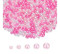 PATIKIL 1000 Perles Sans Trou, 3mm 4mm 5mm 6mm 8mm Mini Perles Fausses Rondes Pour Artisanat Bijoux Fabrication Ongles Remplissage Vase Anniversaire Mariage Fête, Rose/Blanc