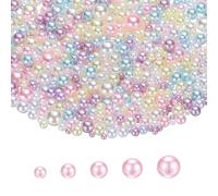 PATIKIL 1000 Perles Sans Trou Mini Perles Rondes Rose Clair/Jaune Clair | Fausses Pour Artisanat Bijoux Fabrication Ongles Remplissage Vase, 3mm 4mm 5mm 6mm 8mm, Pour Anniversaire Mariage Fête