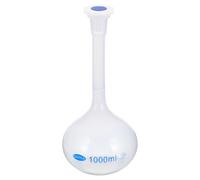 PATIKIL 1000ml Volumétrique Flacon, Polypropylène Gradué Volumétrique Mesure Flacon avec Prise Bouchon Tolérance 0,8 ml pour Laboratoire Science Expérience, Translucide