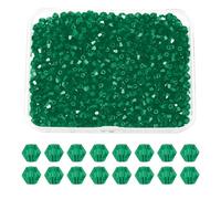 PATIKIL 1000pcs 3mm Bicone Perles En Cristal De Verre, Perles Espaceuses Facettées Avec Boîte Pour Fabrication Bracelet Collier Boucles D'oreilles DIY Attrape-Soleil Artisanat, Vert