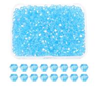 PATIKIL 1000pcs 4mm Perles de Cristal Bicône en Verre, Perles Espaceur en Verre Facettées Avec Boîte Pour Fabrication Bracelet Collier Boucles Attrape-Soleil Artisanat, Bleu Ciel AB