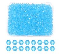PATIKIL 1000pcs 4mm Perles De Cristal De Verre Bicône, Perles De Verre À Facettes Avec Boîte Pour La Fabrication Bracelet Collier Boucles Attrape-Soleil Artisanat, Bleu Ciel