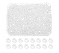 PATIKIL 1000pcs 4mm Perles de Cristal de Verre Bicône, Perles de Verre Facettées Avec Boîte Pour Création Bracelet Collier Boucles d'Oreilles DIY Attrape-Soleil Artisanat, Blanc Naturel
