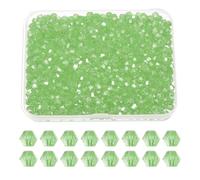 PATIKIL 1000pcs 4mm Perles de Cristal en Verre Bicône, Perles de Séparation en Verre Facetté Avec Boîte Pour Création Bracelet Collier Boucles Attrape-Soleil Artisanat, Vert Clair
