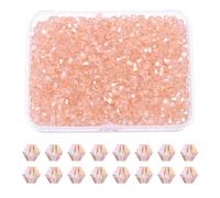 PATIKIL 1000pcs Perles De Verre Cristal Bicône 4mm, Perles Espaceurs Facettées Avec Boîte Pour Fabrication Bracelet Collier Boucles D'Oreilles DIY Attrape-Soleil Artisanat, Rouge Eau AB