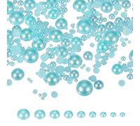 PATIKIL 1000Pcs Perles Et Strass Mixés 2-10mm Tailles Mixées Lake Blue | ABS Strass À Dos Plat Perles Pour Création Bijoux DIY Art Ongles