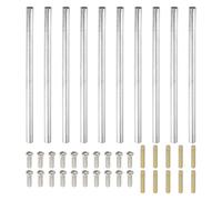PATIKIL 100mm Écrous de Raccordement Rond M4 Filetage Barre de Connexion avec Vis et Tiges Entièrement Filetées pour la Réparation de Meubles et de Modèles de Lampes