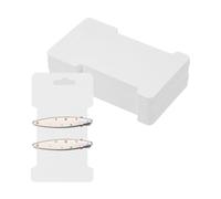 PATIKIL 100Pcs Cartes De Présentation Pour Barrettes, 4.5"x2.6" Carton Kraft Porte-Barrettes Rectangle Pour Organiser Et Vendre Accessoires Cheveux Bandes Bijoux, Blanc