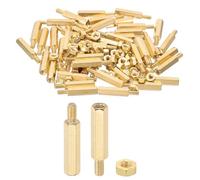 PATIKIL 100Pcs M3x18mm+6mm Entretoise Vis d'Écartement en Laiton Doré | Kit d'Assortiment d'Entretoises Hexagonales, pour Circuits Imprimés, Mâle à Femelle
