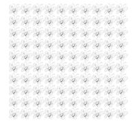 PATIKIL 100Pcs Papillons pour Créations, 1" Papillons en Organza À Paillettes Et Fil Métallique pour Déco DIY Maison Mariage Vêtements, Blanc