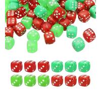 PATIKIL 100Pcs Perles Dé En Acrylique, 10mm/0.4" Cube Charm Perles Dé Mignonnes Pendentif Bracelets Colliers Boucles D'Oreilles DIY Bijoux, Festif Brillant