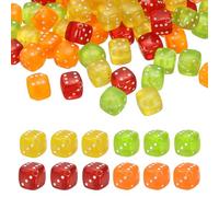PATIKIL 100Pcs Perles Dé En Acrylique, 8mm/0.3" Cube Charm Perles Dé Mignonnes Pendentif Bracelets Colliers Boucles D'Oreilles DIY Bijoux, Mix Cristal Chaud