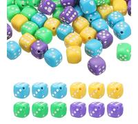 PATIKIL 100Pcs Perles En Acrylique En Forme Dé, 10mm/0.4" Cube Charmes Mignons Bracelets Colliers Boucles D'Oreilles DIY Bijoux, Solides Pastel Cool