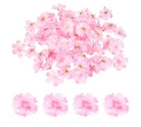 PATIKIL 100pcs Têtes de Fleurs Artificielles Marguerite, 4cm Fausse Fleurs de Cerisier Décoration pour Mariage Baptême Gâteau Fête Noël Table Couronne Artisanat DIY, Rose Clair