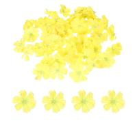 PATIKIL 100pcs Têtes de Fleurs Artificielles Marguerite, 4cm Fausse Fleurs de Cerisier Décoration pour Mariage Baptême Gâteau Fête Noël Table Couronne Artisanat DIY, Jaune
