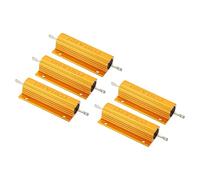 PATIKIL 100W 10 Ohm Aluminium Coque Résistance, 5 Lot Aluminium Coque Résistance Coque Case Bobiné Résistances Vis Prise Puissance Résistance, Doré