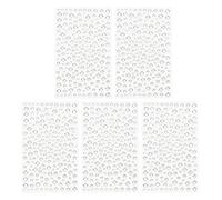 PATIKIL 1045 Pcs Autocollant Pierre Précieuse Acrylique, 4 Tailles 3/4/5/6mm Strass Autoadhésifs Pierres Précieuses Visage Bijoux Bling pour Art des Ongles Vêtements, Blanc AB