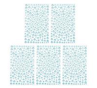 PATIKIL 1045 Pcs Autocollants Strass En Acrylique, 4 Tailles 3/4/5/6mm Strass Autoadhesifs Pierres Visage Bijoux Bling Pour Nail Art Artisanat Vetements DIY Maquillage, Sky Blue