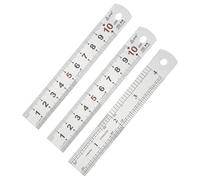 PATIKIL 10cm/4" Règle Métallique Droite, 3Pcs Règle En Acier Inoxydable Gravure Graduations Pouces Millimètres Pour Mesure Ingénieur Construction