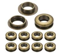 PATIKIL 10mm (2/5 Pouce) Œillets en Laiton Massif, 10 Pièces Œillets à Surface Arc avec Rondelle pour Chaussures Vêtements Sacs Artisanat en Cuir, Bronze