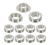 PATIKIL 10mm (2/5 Pouce) Œillets en Laiton Massif, 10 Pièces Œillets à Surface Arc avec Rondelle pour Chaussures Vêtements Sacs Artisanat en Cuir, Imitation Argent