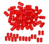 PATIKIL 10mm ID Embouts Caoutchouc pour Vis, 100pcs Bouchon Caoutchouc Flexibles Protecteurs de Filetage de Vis, Capuchons de Protection pour Tube Tiges de Boulons Cache-Boulons, Rouge