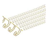 PATIKIL 10mm Peignes de Reliure à Double Boucle en Fil Métallique, 50 Pcs Bobines de Reliure à Double Boucle en Métal Capacité de 60 Feuilles Pas de 2:1 21 Anneaux de Reliure, Ton Or