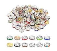 PATIKIL 10mm Rondelle Spacer Bead, 200 Pcs Crystal Rhinestone Loose Bead Spacers Pour Jewelry Making, DIY Bracelets, Necklace, Multicolored