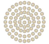 PATIKIL 10mm Strass À Piquer Forme Tournesol, 150 Pcs Strass À Sequins Cristal Verre avec Base Métallique Forme Griffe Fleur pour Customisation Vêtements, Blanc Perlé