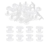 PATIKIL 10mm Vis Chicago, 20 ensembles de vis à vis en plastique pour ceinture en cuir, albums photo, transparent