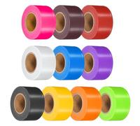 PATIKIL 10Pack Ruban Fluorescent Multicolore De Marquage, 1.5" x 150 ft Ruban PVC Neon Non Adhesif Pour Marquage D'Arbres, Marquage De Sentiers