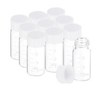 PATIKIL 10pcs 5ml Petits Flacons en Verre Clair Avec Bouchon à Vis Blanc, Bouteilles d'Échantillon Graduées en Verre Borosilicaté pour Stockage de Substances Solides, Liquides