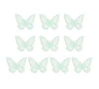 PATIKIL 10Pcs Applique Papillon en Dentelle Brodée, 2"X2.4" Papillon à Coudre Patch Thermocollant avec Appliques en Organza à Double Couche pour Vêtements Robes de Mariée Diy, Vert