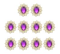 PATIKIL 10Pcs Boutons En Strass Strass À Coudre À Dos Plat Purple | Avec Base En Métal Pierres Miroir Pour Embellissements De Vêtements Chaussures Chapeaux Sacs