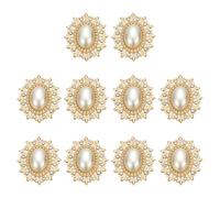 PATIKIL 10Pcs Boutons En Strass, Strass À Coudre À Fond Plat Avec Base En Métal Pierres Miroir Pour Embellissements Créatifs Pour Vêtements Chaussures Chapeaux Sacs, Perle Brillante