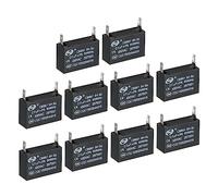 PATIKIL 10pcs CBB61 Plafond Ventilateur Condensateur 2uf 450V AC 50/60HZ | Simple Insérer avec 2 Broches pour Air Climatiseur Ventilateur Moteur étoile Marche, 37 x 26 x 24mm