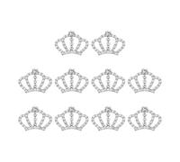 PATIKIL 10pcs Charms Couronne, Mini Couronnes en Métal Strass Cristal, Décorations en Vrac pour Téléphone Portable, Vêtements, Fête, Ton Argent